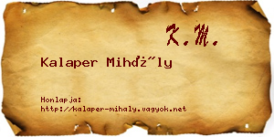 Kalaper Mihály névjegykártya